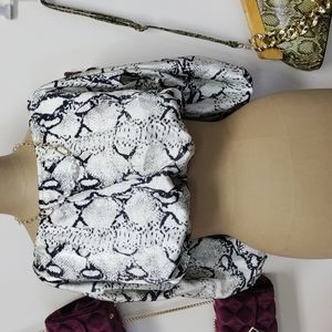 White Snake pattern crop top